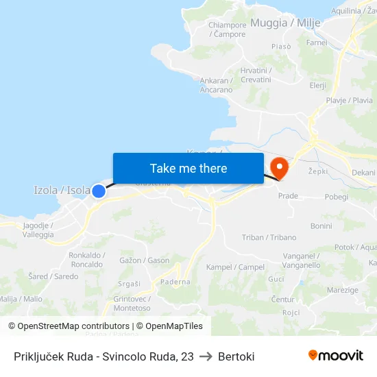 Priključek Ruda - Svincolo Ruda, 23 to Bertoki map