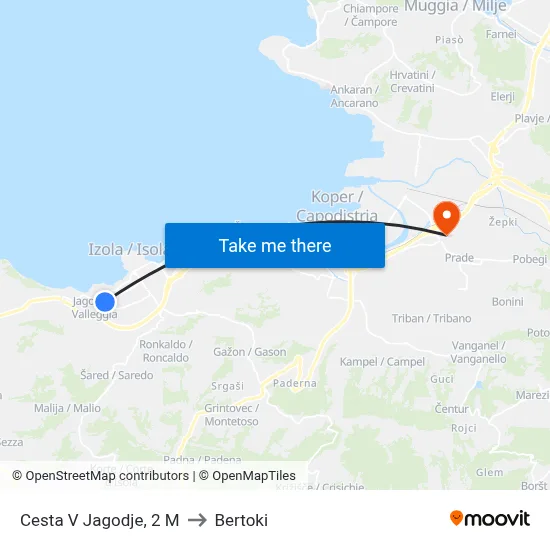 Cesta V Jagodje, 2  M to Bertoki map