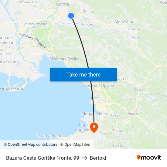 Bazara Cesta Goriške Fronte, 99 to Bertoki map