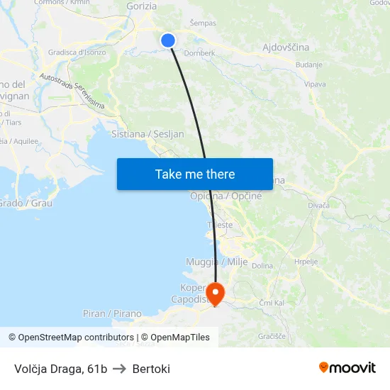 Volčja Draga, 61b to Bertoki map