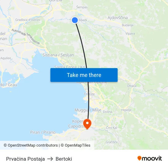 Prvačina  Postaja to Bertoki map