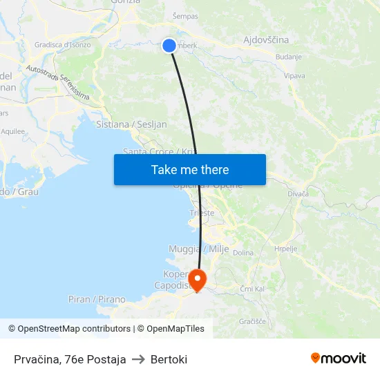 Prvačina, 76e  Postaja to Bertoki map
