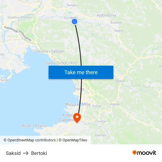 Saksid to Bertoki map