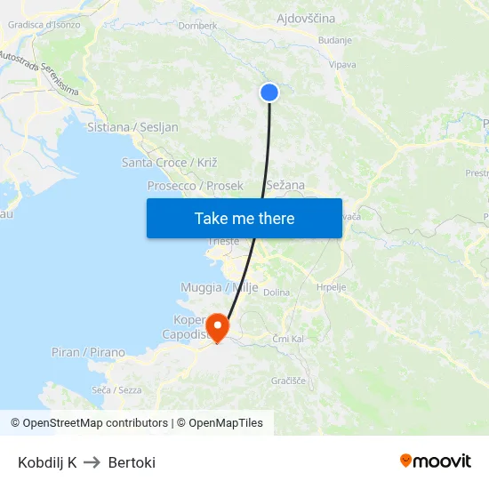Kobdilj K to Bertoki map