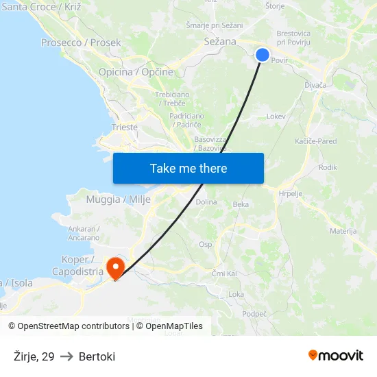 Žirje, 29 to Bertoki map