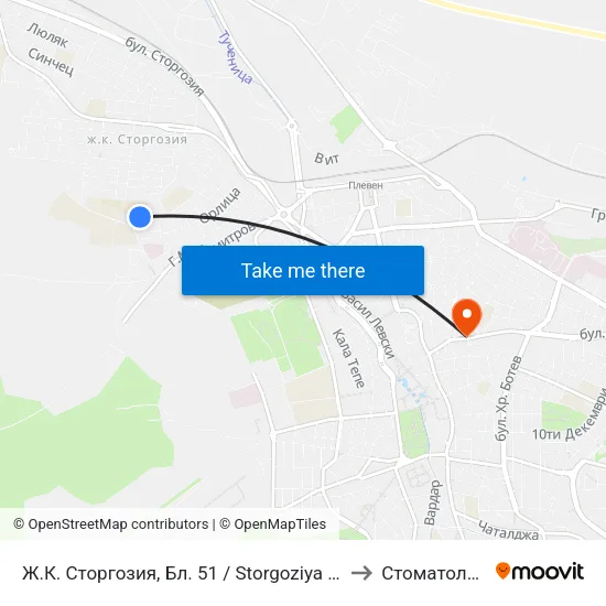 Ж.К. Сторгозия, Бл. 51 / Storgoziya Qtr, 51 Bl to Стоматология map