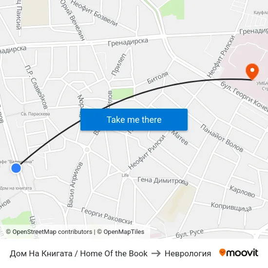 Дом На Книгата / Home Of the Book to Неврология map