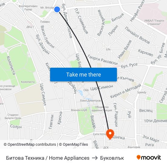 Битова Техника / Home Appliances to Буковлък map