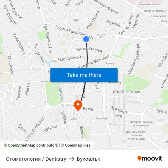 Стоматология / Dentistry to Буковлък map