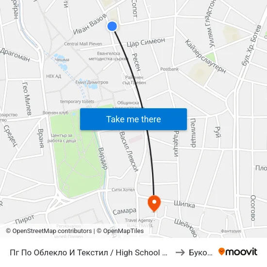 Пг По Облекло И Текстил / High School Of Clothing And Textile to Буковлък map
