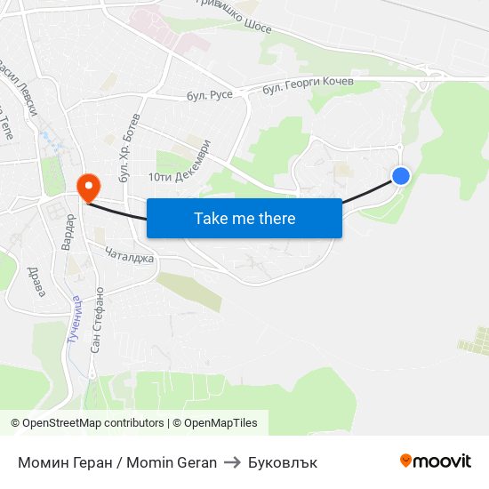 Момин Геран / Momin Geran to Буковлък map