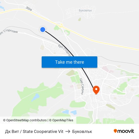 Дк Вит / State Cooperative Vit to Буковлък map