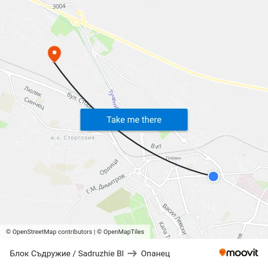 Блок Съдружие / Sadruzhie Bl to Опанец map