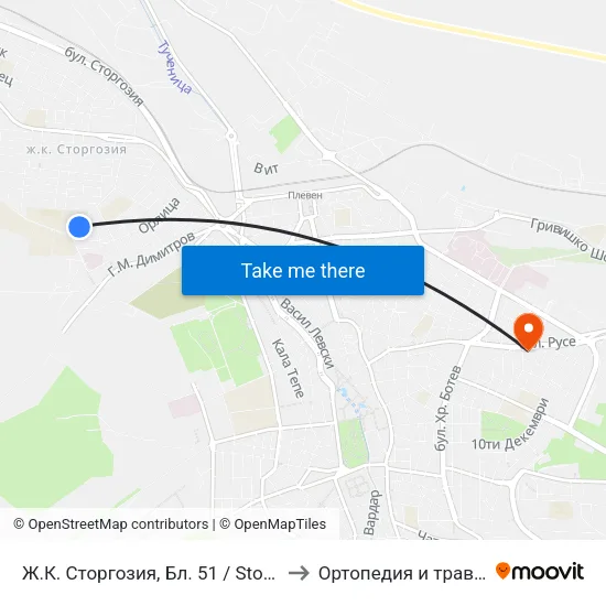 Ж.К. Сторгозия, Бл. 51 / Storgoziya Qtr, 51 Bl to Ортопедия и травматология map
