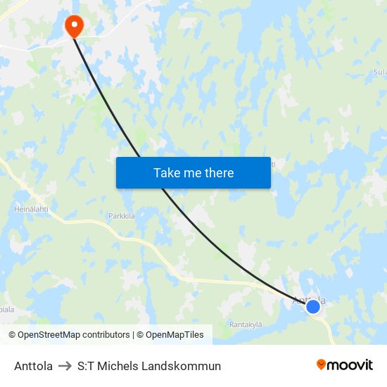 Anttola to S:T Michels Landskommun map