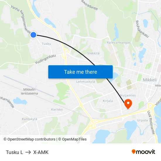 Tusku L to X-AMK map