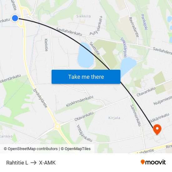 Rahtitie  L to X-AMK map