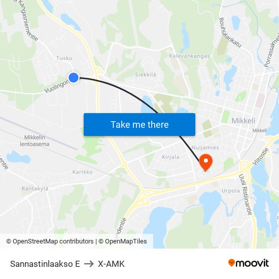 Sannastinlaakso  E to X-AMK map