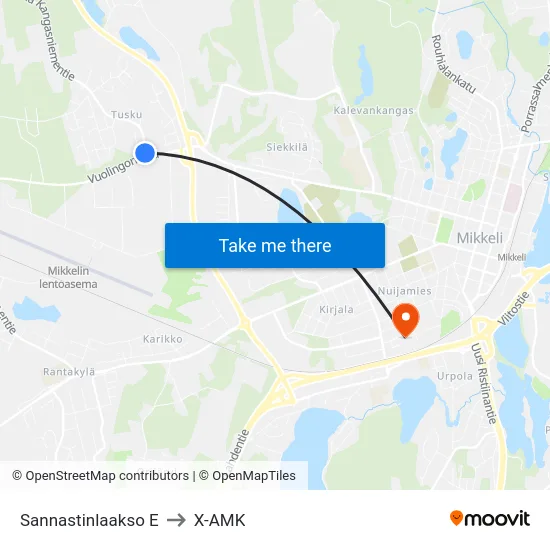 Sannastinlaakso  E to X-AMK map