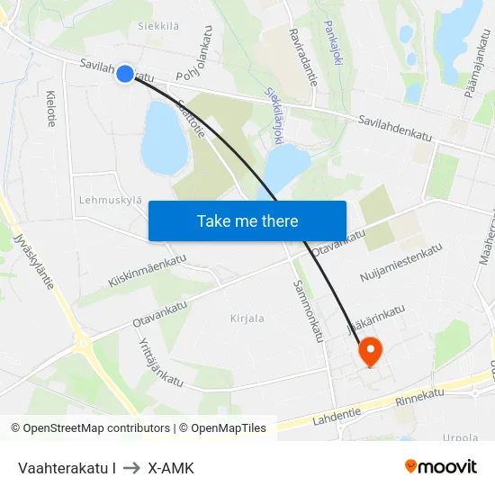 Vaahterakatu  I to X-AMK map