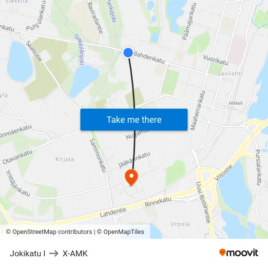 Jokikatu  I to X-AMK map