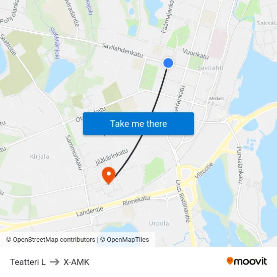 Teatteri  L to X-AMK map