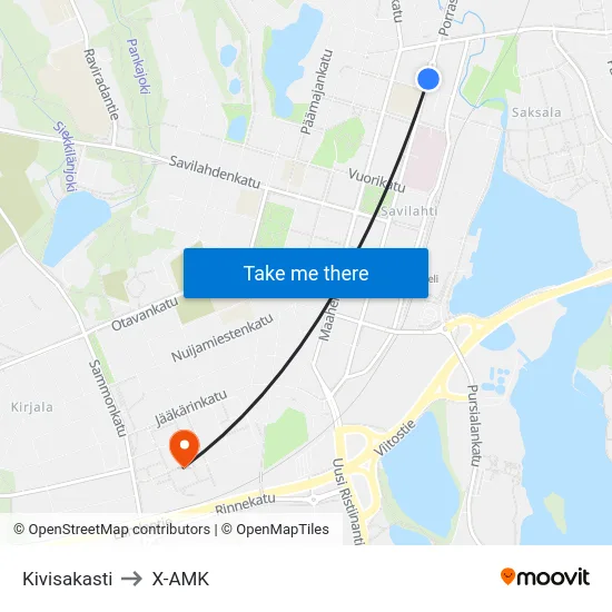 Kivisakasti to X-AMK map