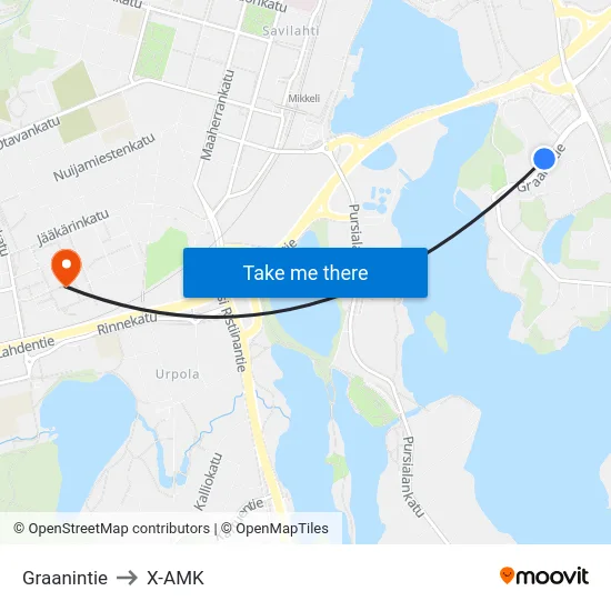 Graanintie to X-AMK map