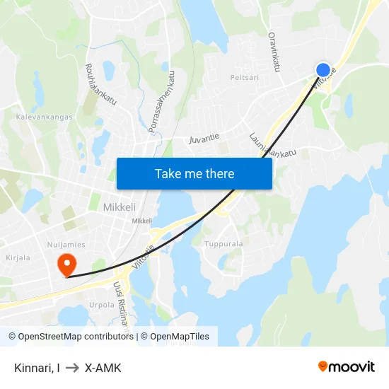 Kinnari, I to X-AMK map