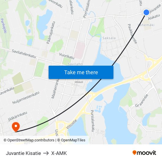 Juvantie Kisatie to X-AMK map