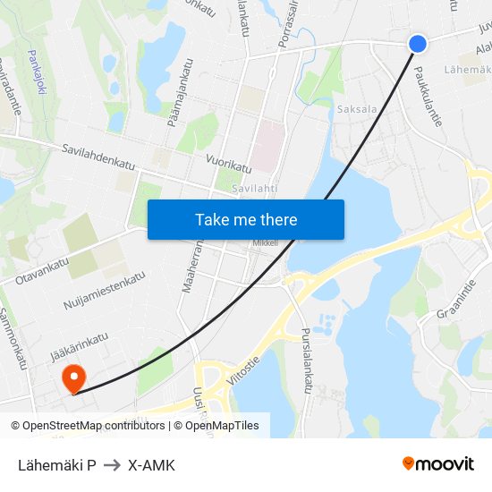 Lähemäki P to X-AMK map