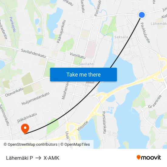 Lähemäki P to X-AMK map