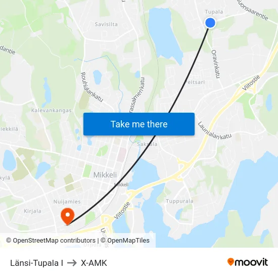 Länsi-Tupala  I to X-AMK map
