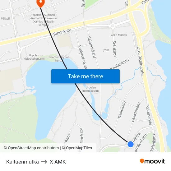 Kaituenmutka to X-AMK map