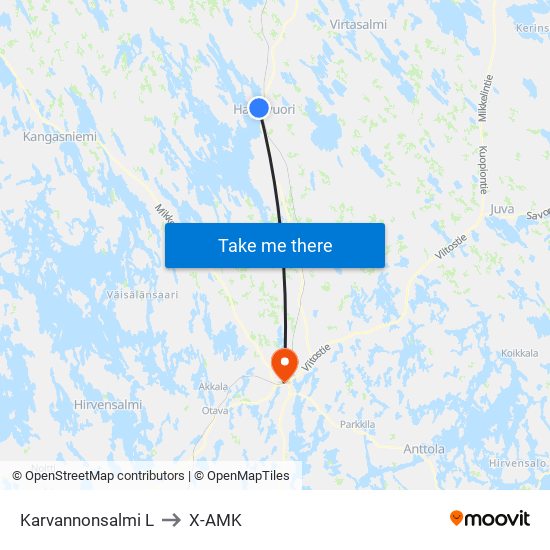 Karvannonsalmi  L to X-AMK map