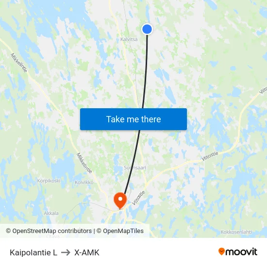 Kaipolantie  L to X-AMK map