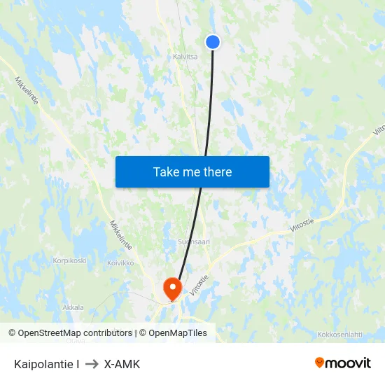 Kaipolantie  I to X-AMK map