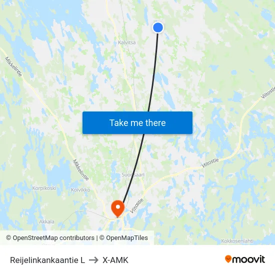 Reijelinkankaantie  L to X-AMK map