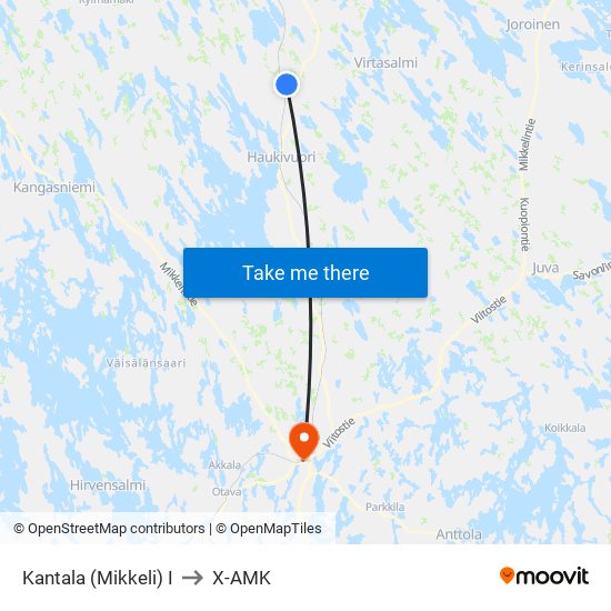 Kantala (Mikkeli)  I to X-AMK map