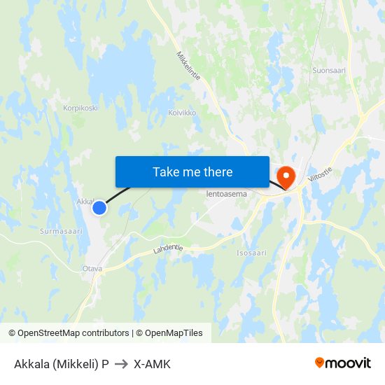 Akkala (Mikkeli)  P to X-AMK map