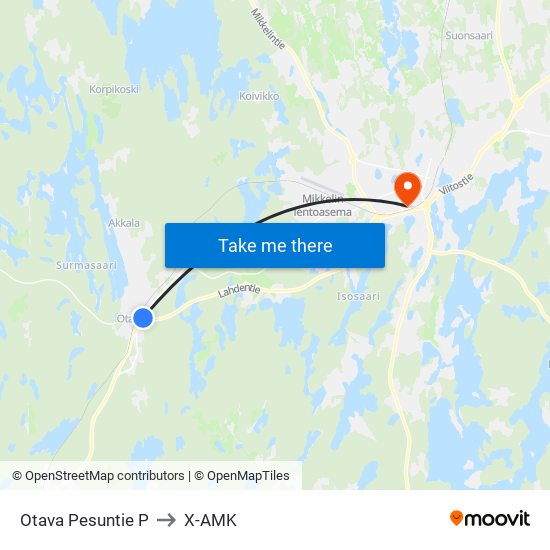 Otava Pesuntie  P to X-AMK map