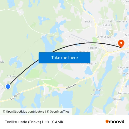 Teollisuustie (Otava)  I to X-AMK map