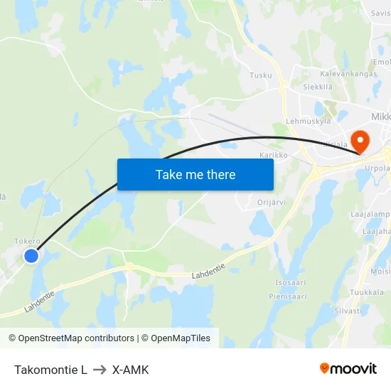 Takomontie  L to X-AMK map