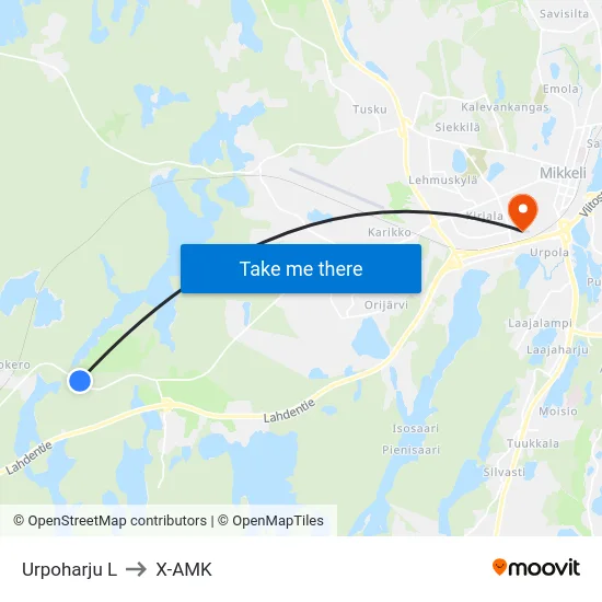 Urpoharju  L to X-AMK map