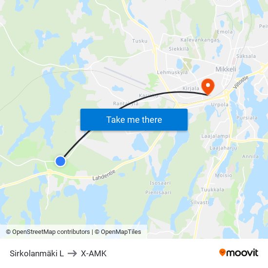 Sirkolanmäki  L to X-AMK map