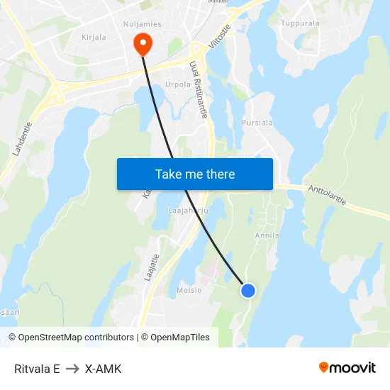 Ritvala  E to X-AMK map
