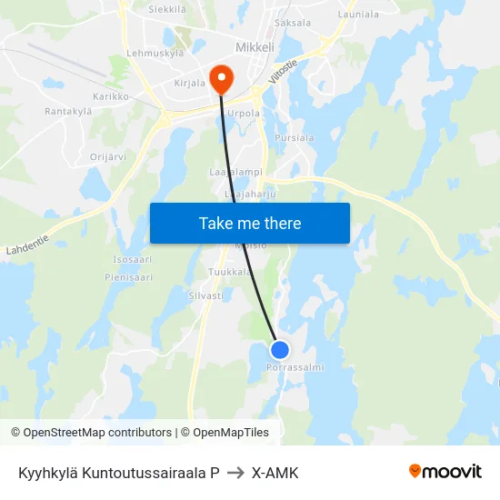 Kyyhkylä Kuntoutussairaala  P to X-AMK map