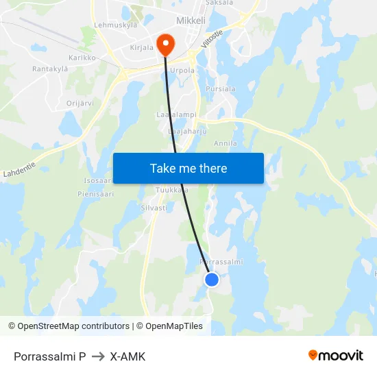 Porrassalmi  P to X-AMK map