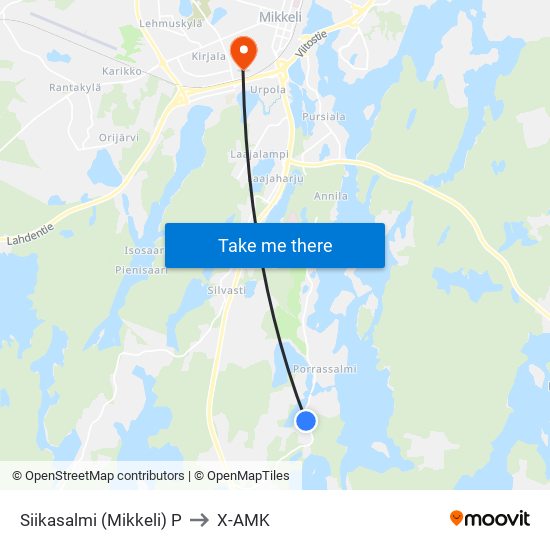 Siikasalmi (Mikkeli)  P to X-AMK map