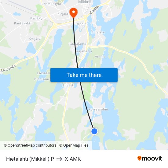 Hietalahti (Mikkeli)  P to X-AMK map